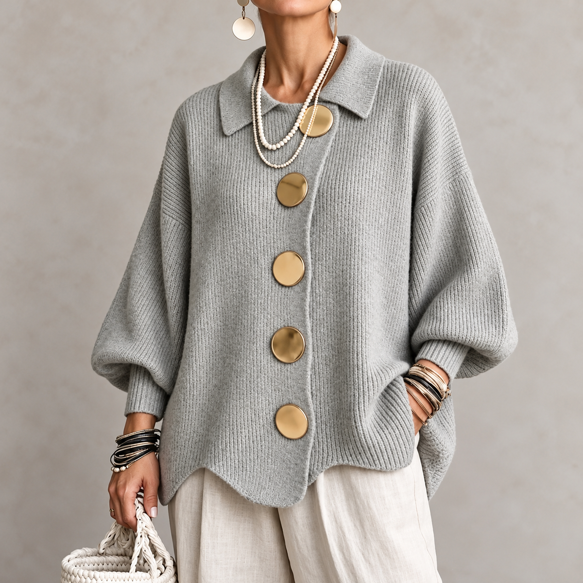 Annabel | The Gold Button Cardigan