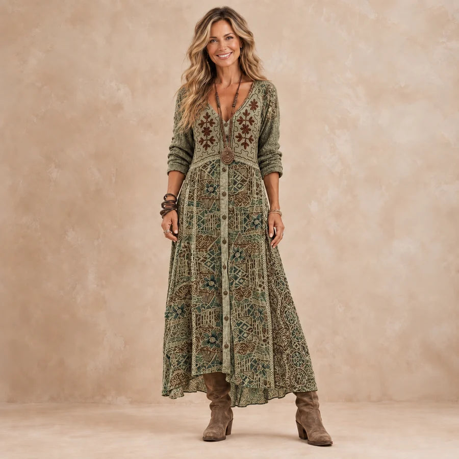 maxim | Vintage Botanical Maxi Dress