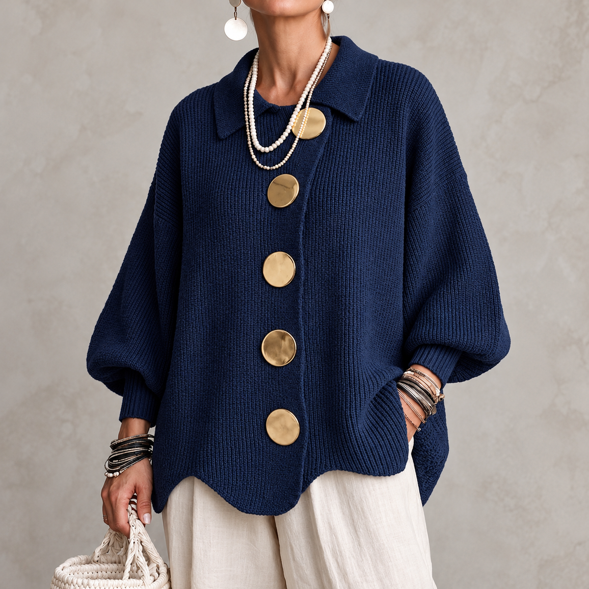 Annabel | The Gold Button Cardigan