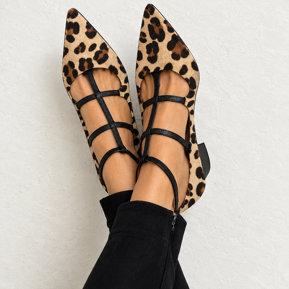 Bridget Leopard-Print Strappy Heels