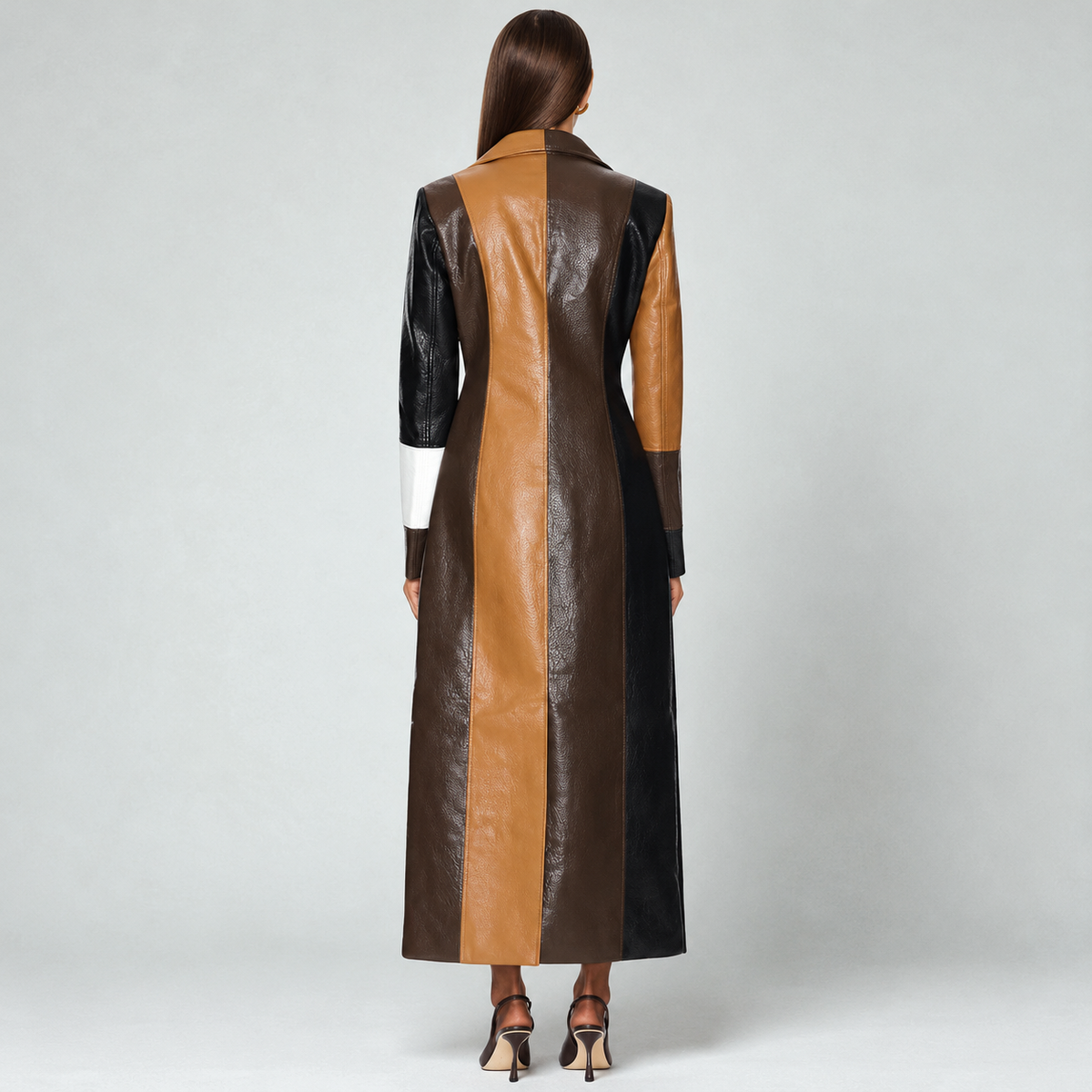 Mosaic Leather Coat