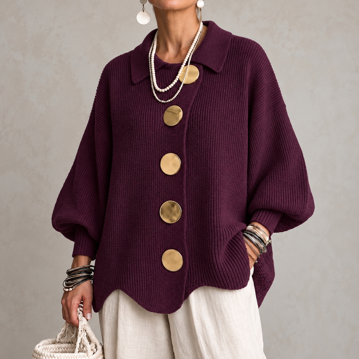 Annabel | The Gold Button Cardigan