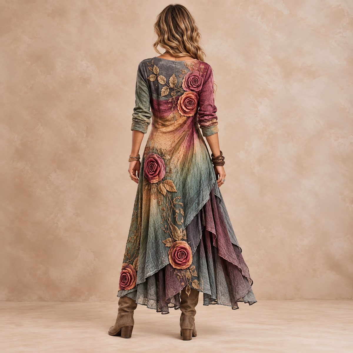 Rosalie | Layered Floral Bohemian Maxi Dress
