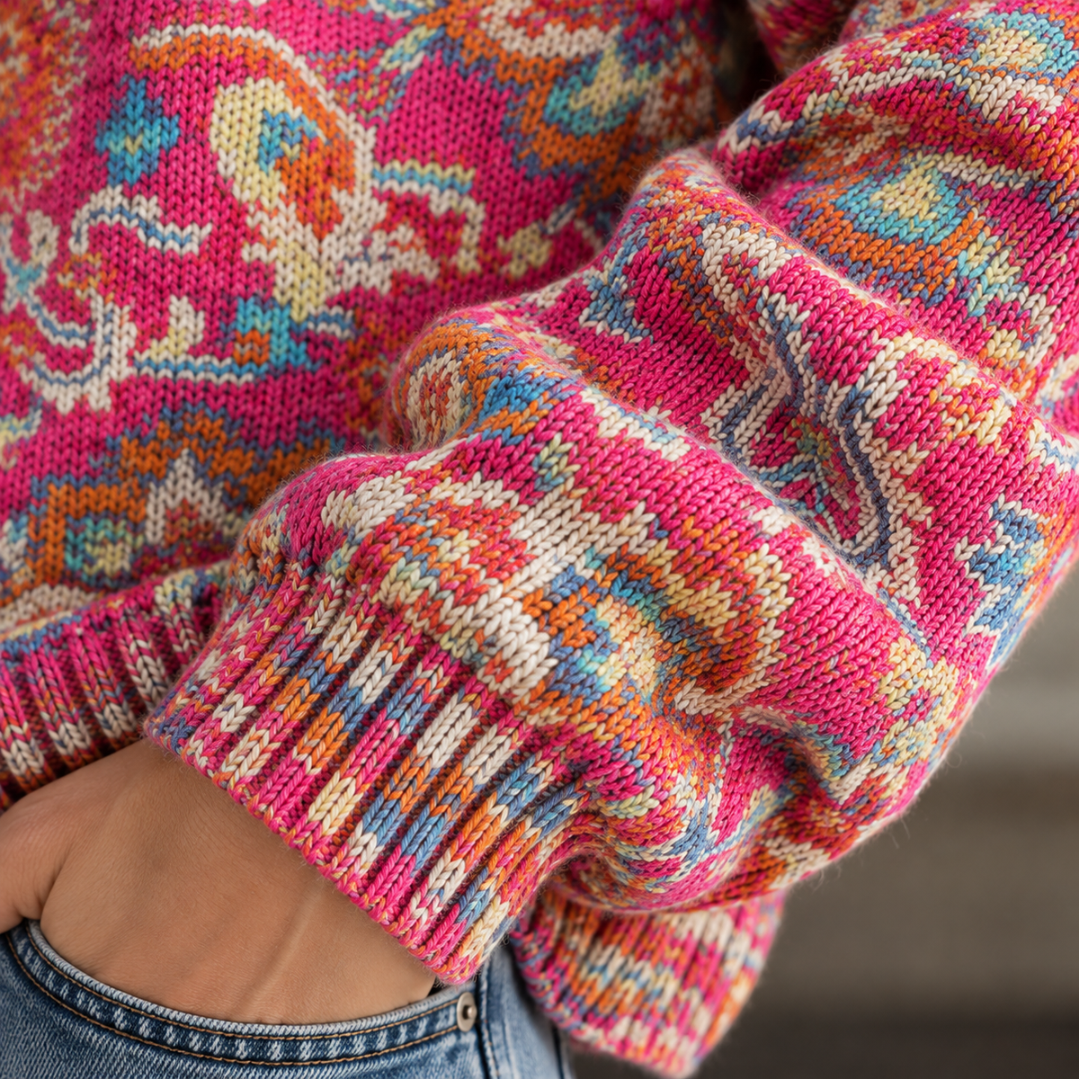 Isla - Retro Floral Turtleneck