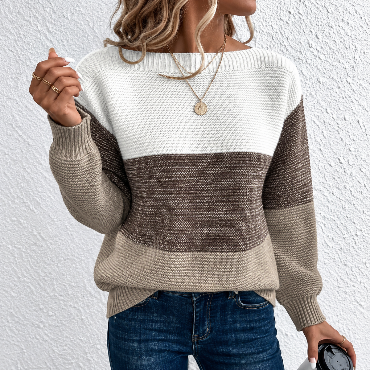 Nancy | Knitted Patchwork Sweater