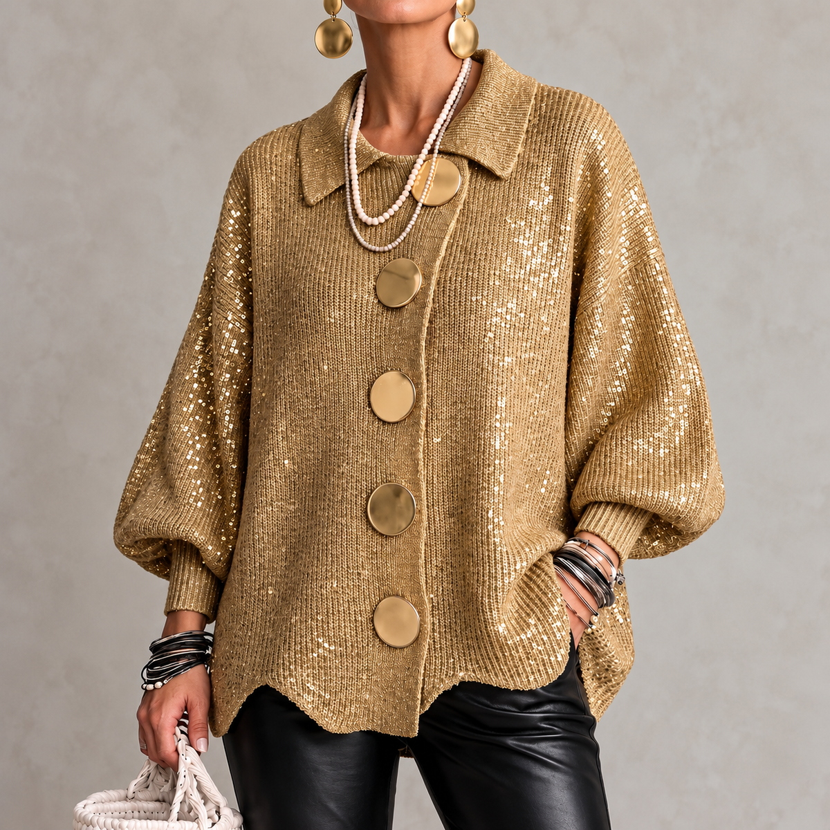Annabel | The Gold Button Cardigan