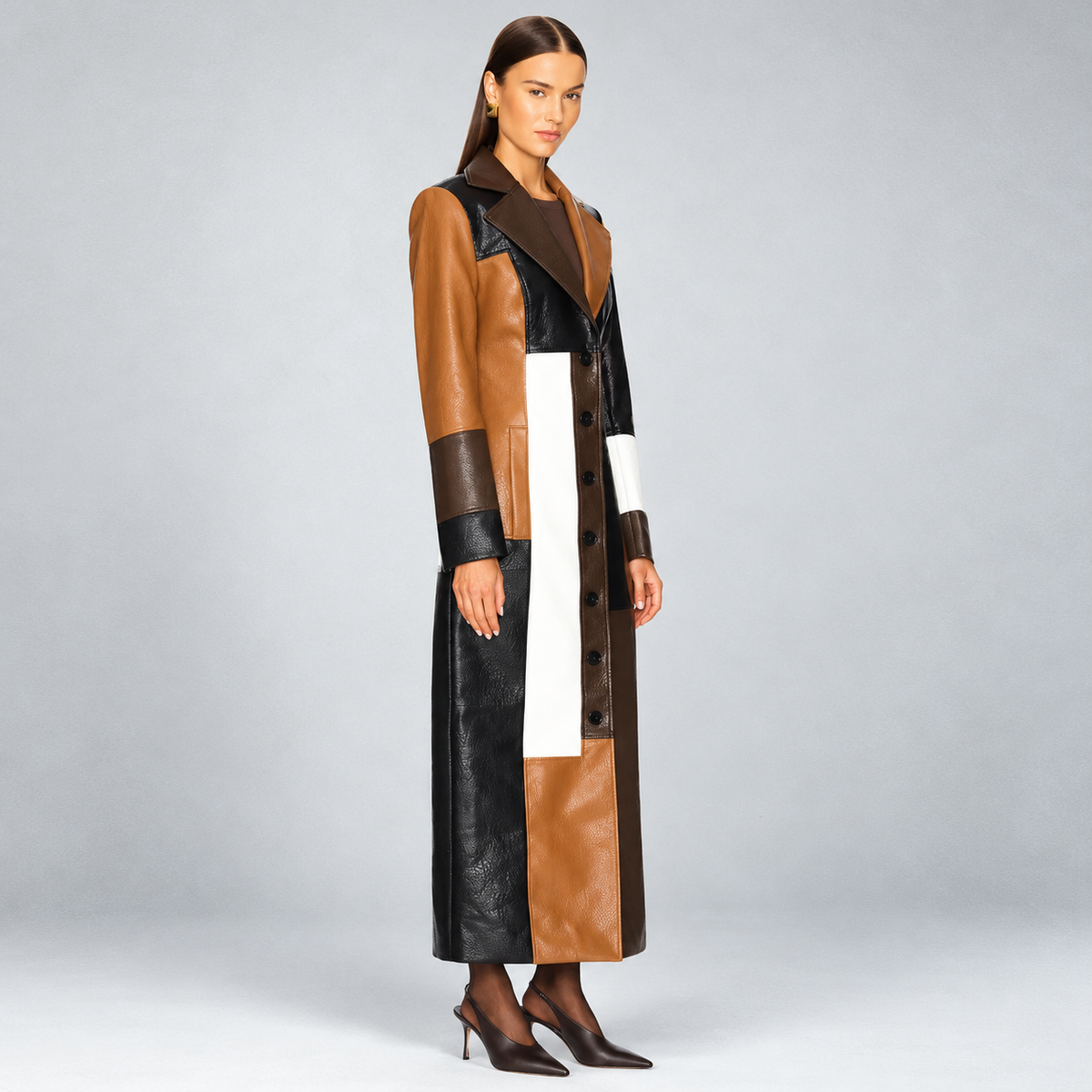 Mosaic Leather Coat