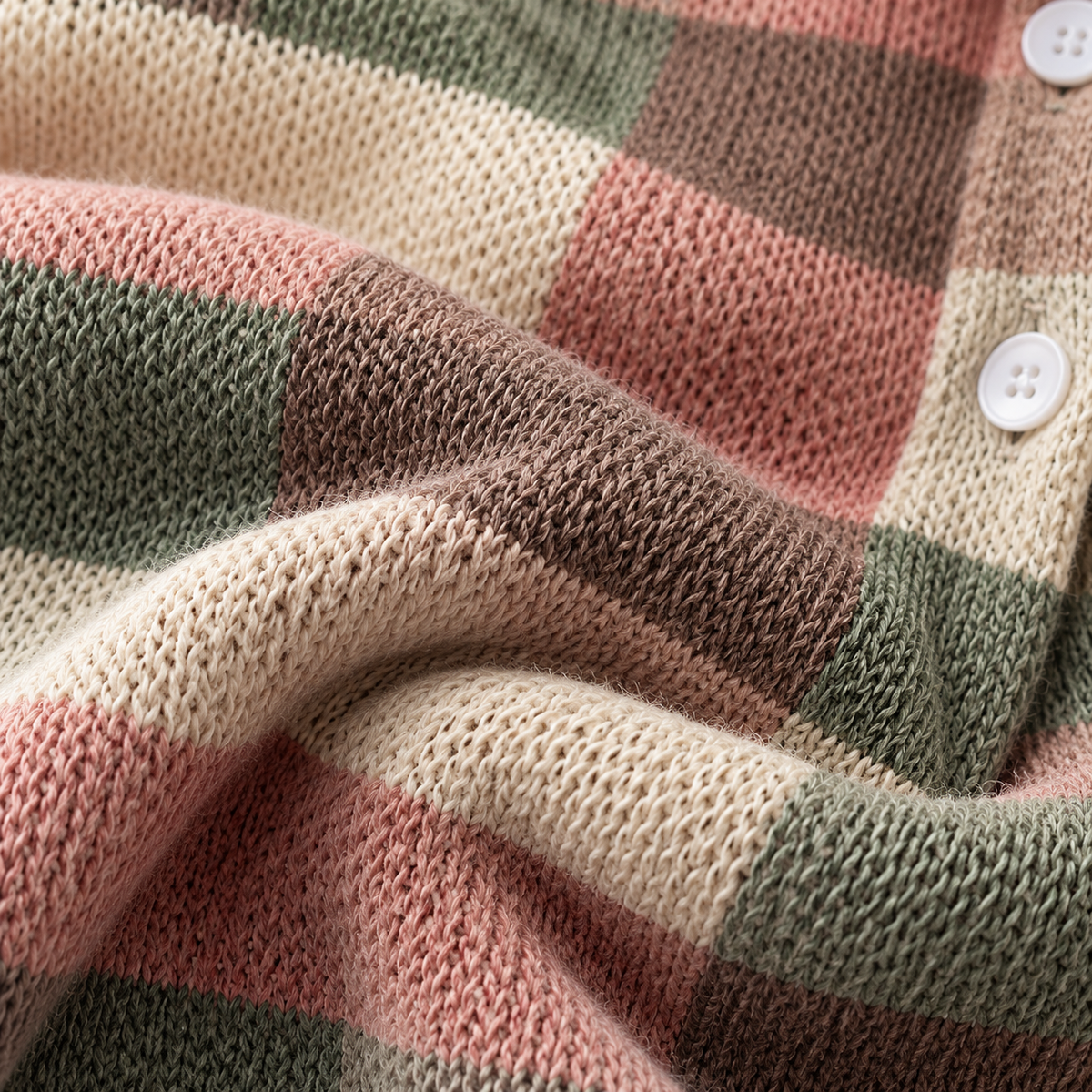 Grace | Pastel Plaid Knit Cardigan