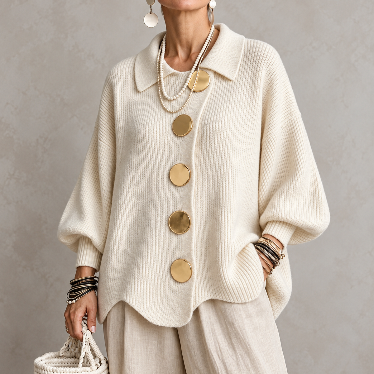 Annabel | The Gold Button Cardigan