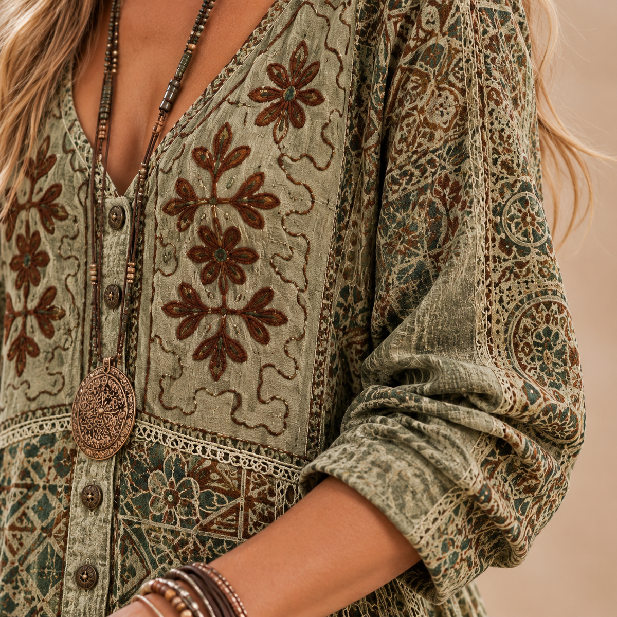 maxim | Vintage Botanical Maxi Dress