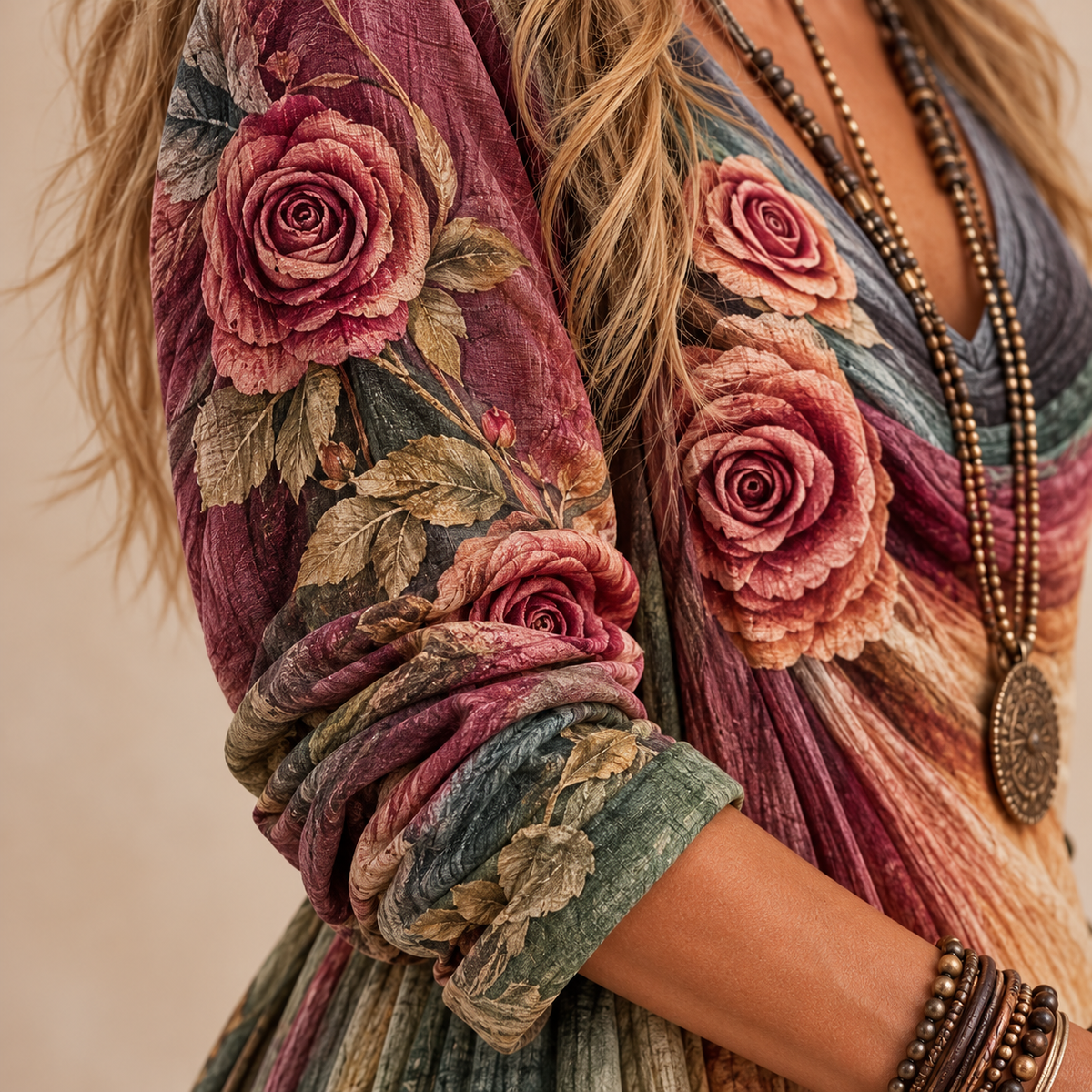 Rosalie | Layered Floral Bohemian Maxi Dress