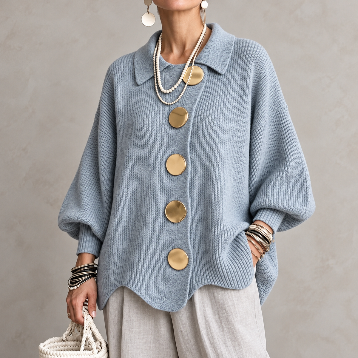 Annabel | The Gold Button Cardigan