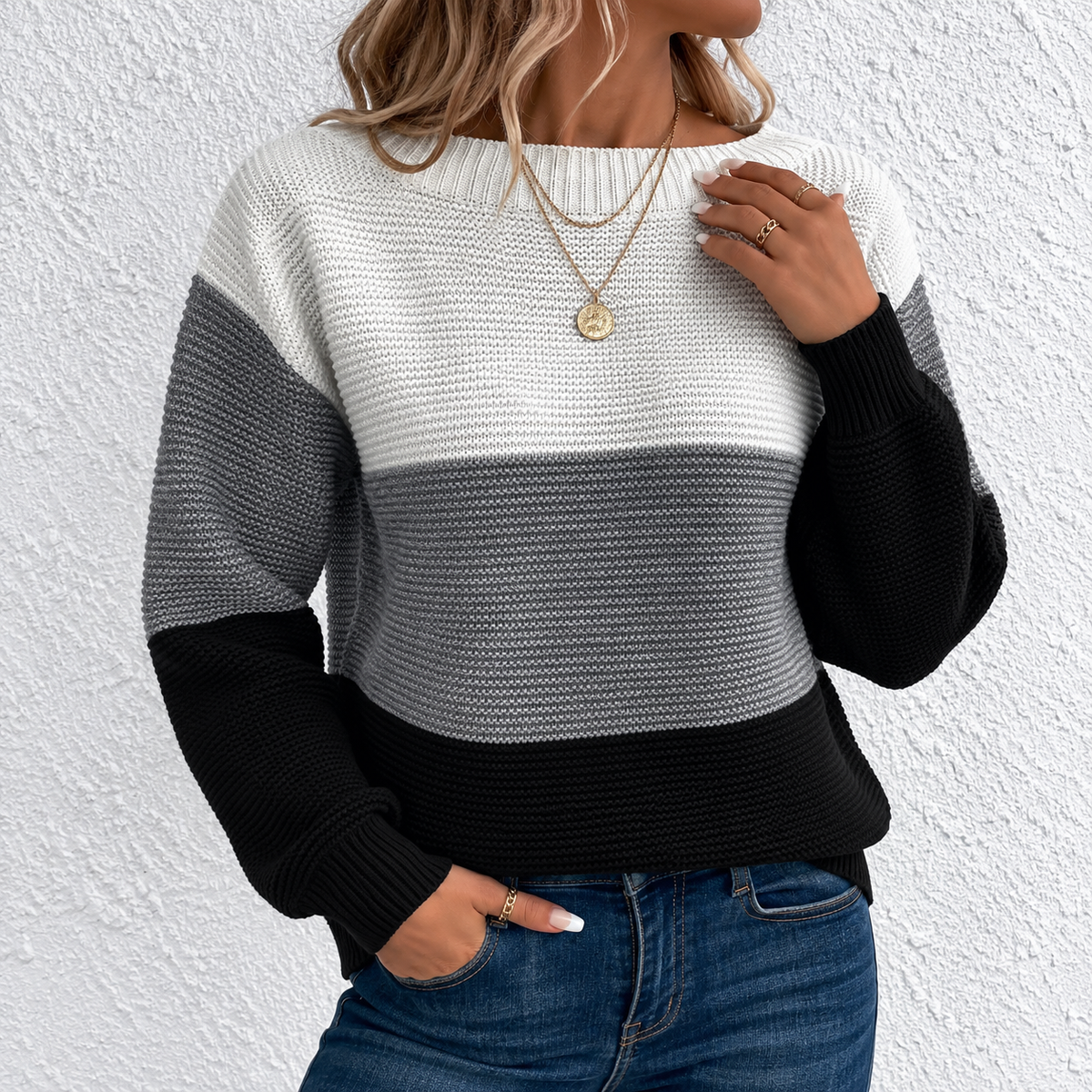 Nancy | Knitted Patchwork Sweater