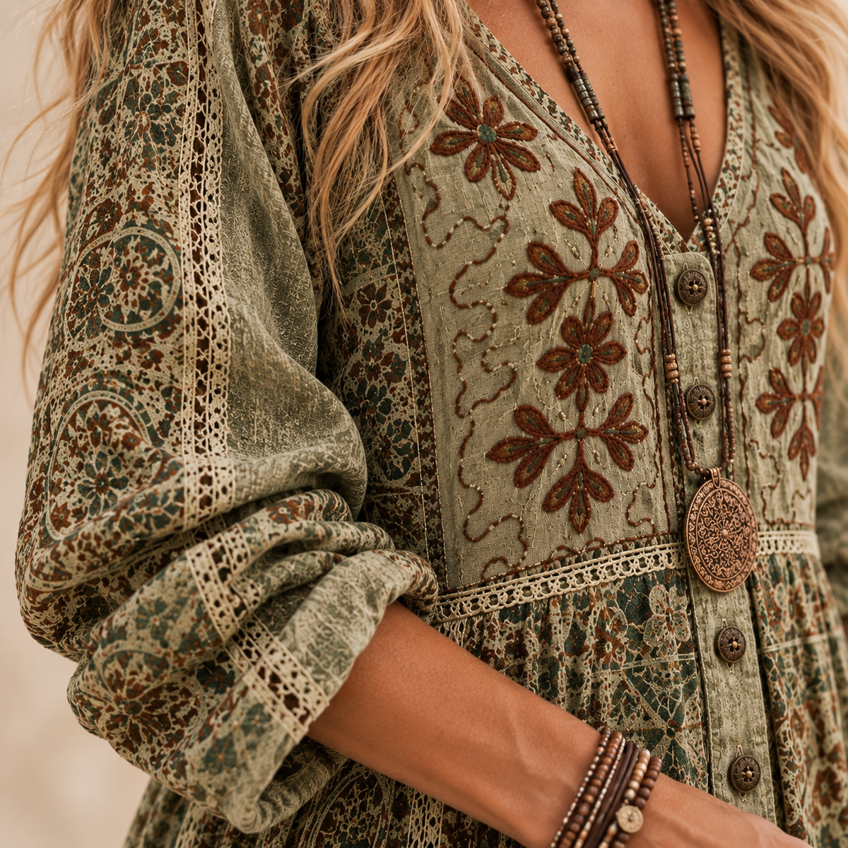 maxim | Vintage Botanical Maxi Dress