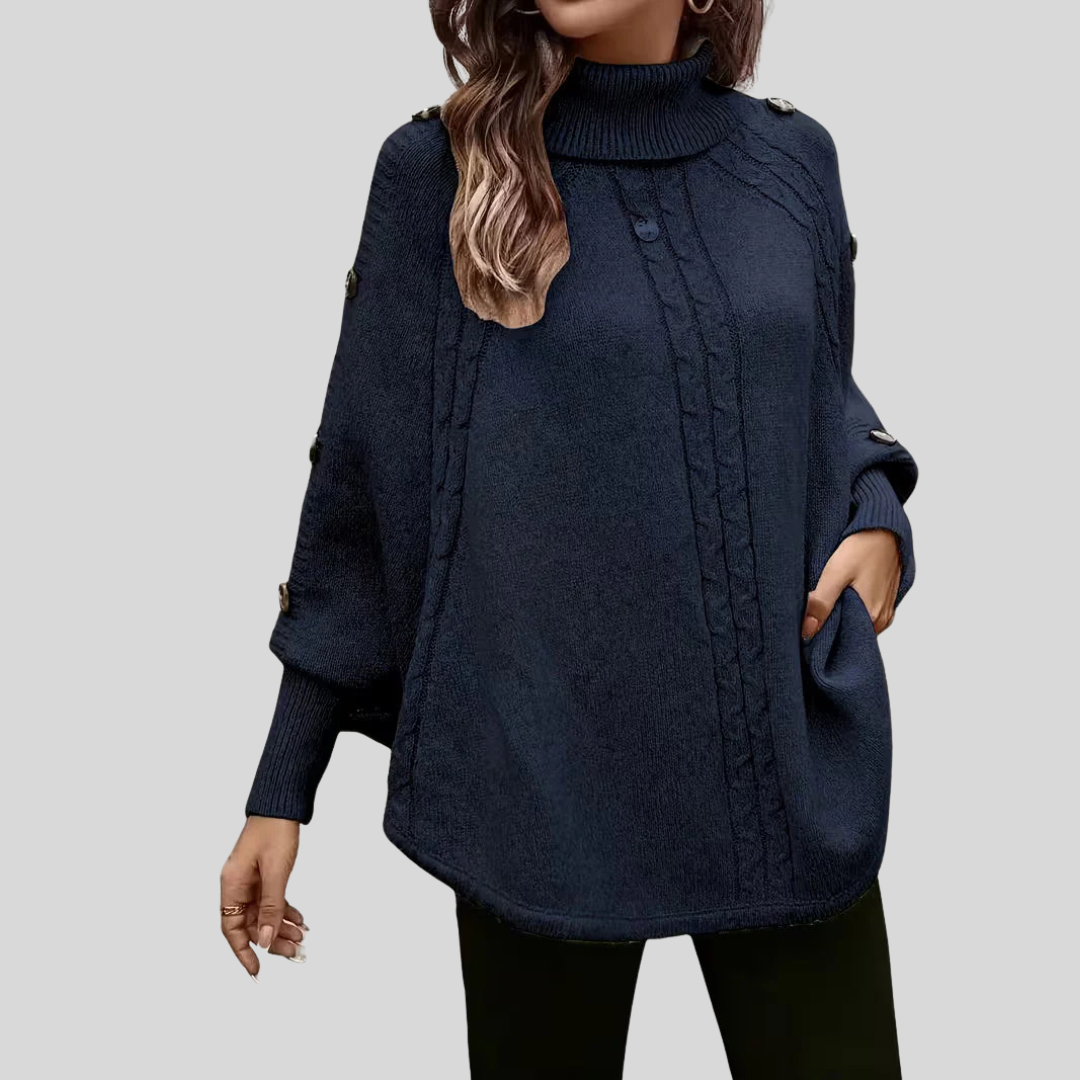 VERA | Women's Oversized Cable-Knit Turtleneck Sweater