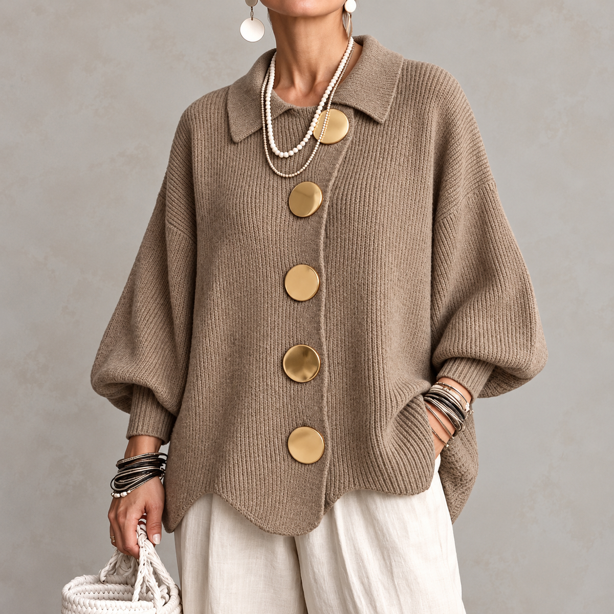 Annabel | The Gold Button Cardigan
