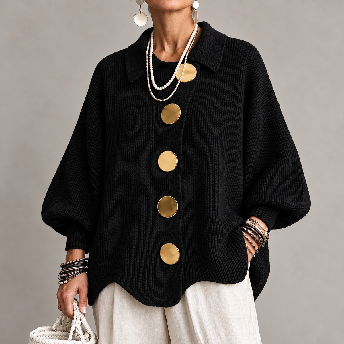 Annabel | The Gold Button Cardigan