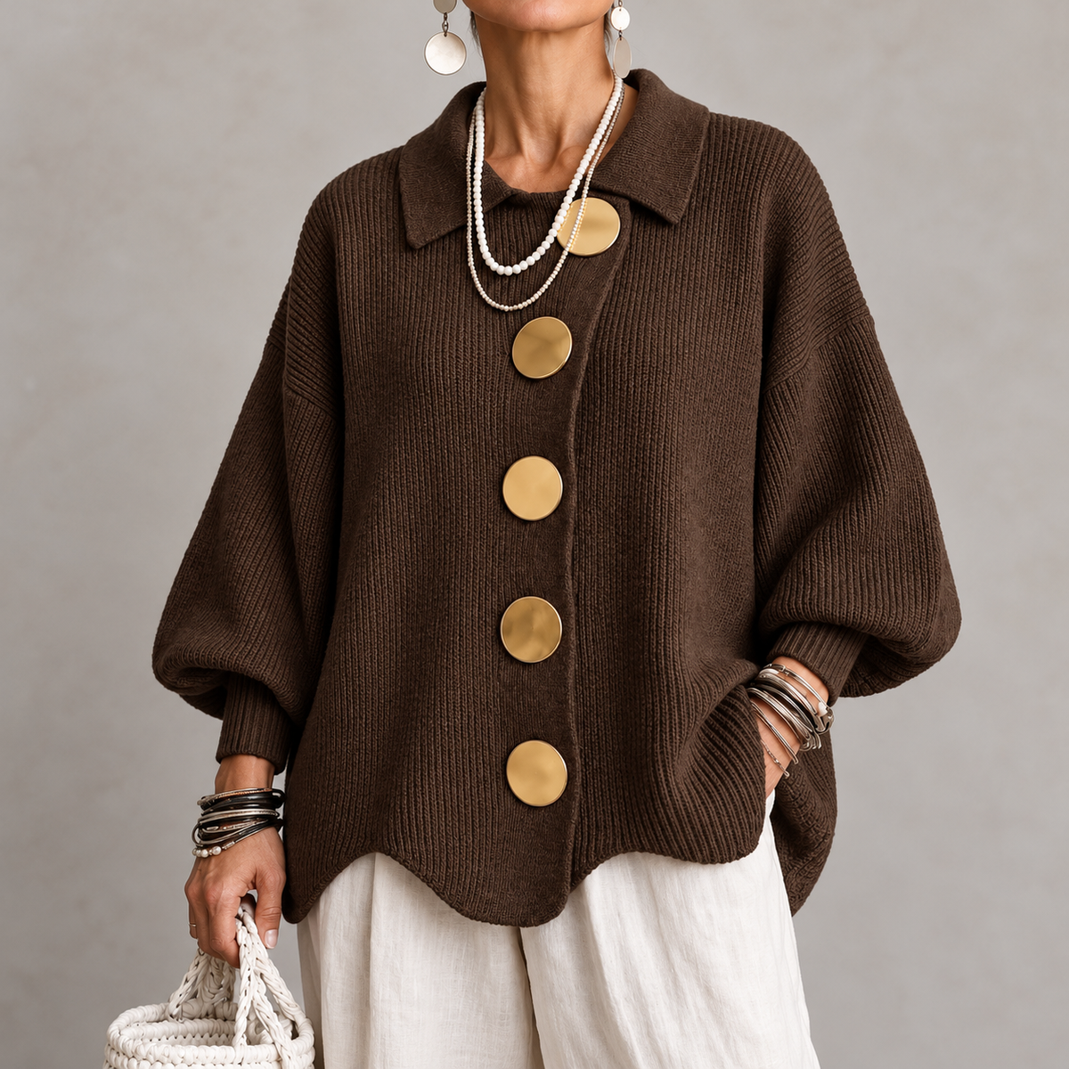 Annabel | The Gold Button Cardigan