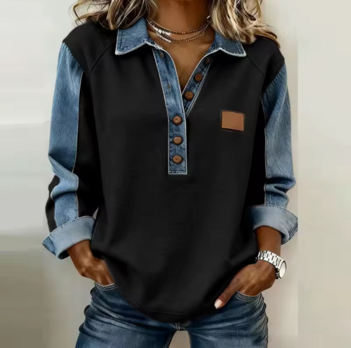 LYDIA | Women's Contrast Raglan Sleeve Pullover