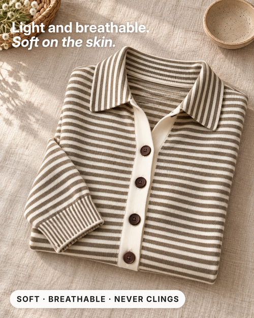 Basia | Striped Button Cardigan
