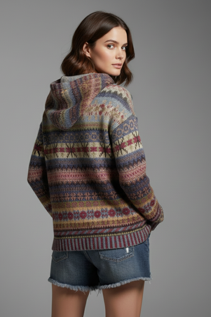 Ottilie | Patterned Knit Hoodie