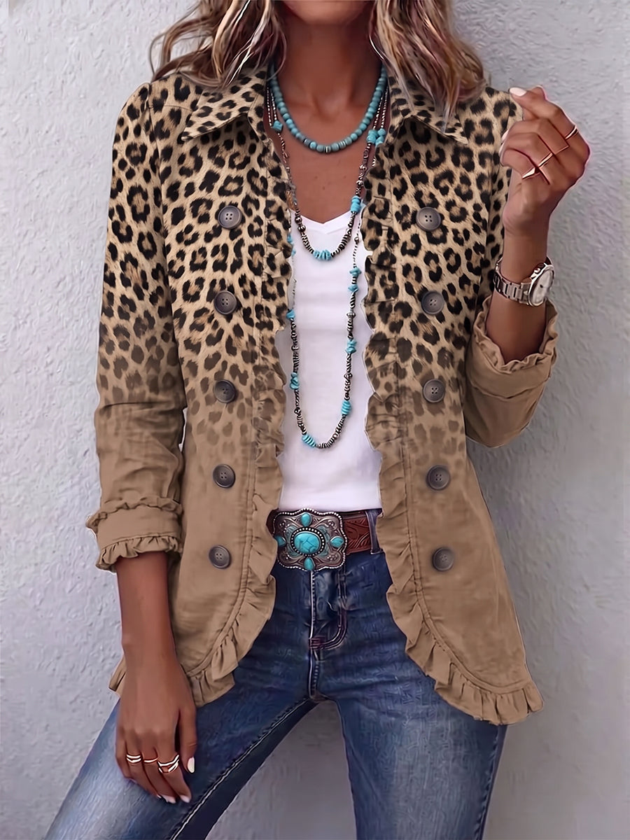 TAWNY™ - VINTAGE LEOPARD RUFFLE JACKET